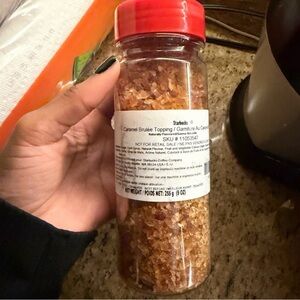 Starbucks Caramel Brulee Topping Shaker with Red Cap